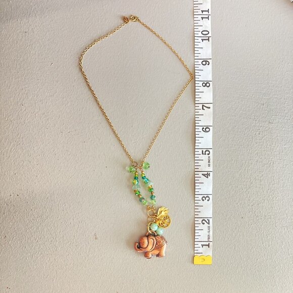 Elephant Necklace Avon Drop Tree Of Life Miscellaneous Charms Goldtone Chain - Picture 9 of 9